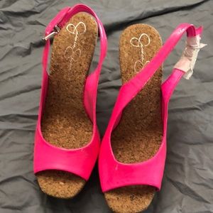 Brand new Jessica Simpson hot pink wedges